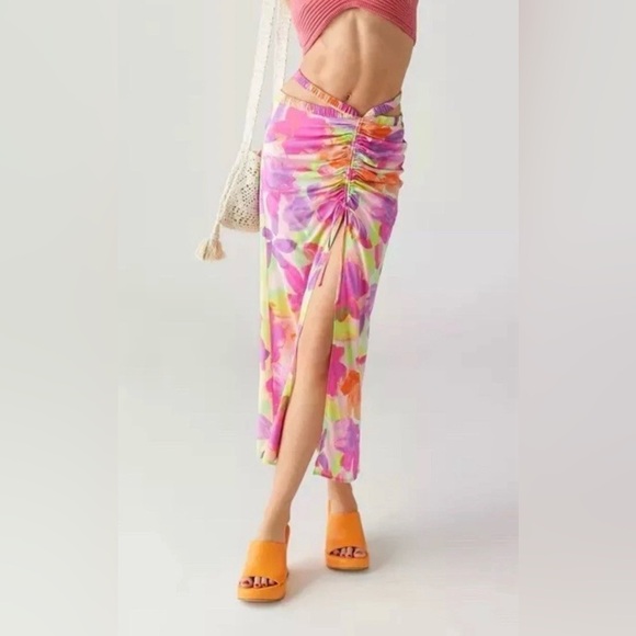 For love and lemons Pia Midi Skirt size large in multi color - Picture 2 of 7